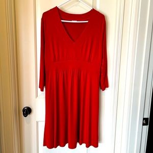 Three Dots long-sleeve cotton jersey dress (XL)
